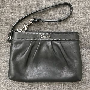 Coach wristlet, black & silver